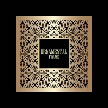 Art deco süs vintage çerçeve. Tasarım şablonu. Vektör çizim eps10
