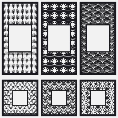 Art deco süs vintage çerçeveleri ayarlayın. Tasarım şablonu. Vektör çizim eps10