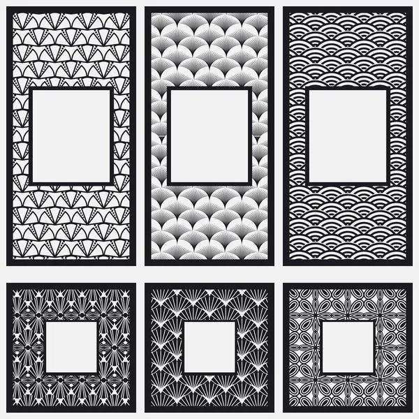 Art deco süs vintage çerçeveleri ayarlayın. Tasarım şablonu. Vektör çizim eps10