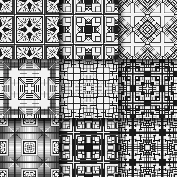 Padrões sem costura dourados definidos no estilo art deco. Modelo para design. Ilustração vetorial eps10 — Vetor de Stock