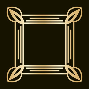 Vintage retro kenarlık ve çerçeve Art Deco tarzında. Tasarım şablonu. Vektör çizim eps10