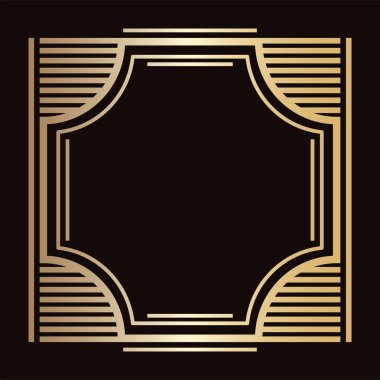 Vintage retro kenarlık ve çerçeve Art Deco tarzında. Tasarım şablonu. Vektör çizim eps10