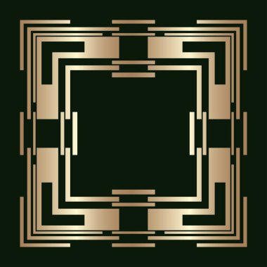 Vintage retro kenarlık ve çerçeve Art Deco tarzında. Tasarım şablonu. Vektör çizim eps10