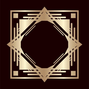 Vintage retro kenarlık ve çerçeve Art Deco tarzında. Tasarım şablonu. Vektör çizim eps10