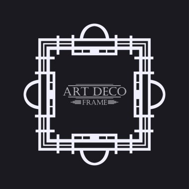 Vintage retro kenarlık ve çerçeve Art Deco tarzında. Tasarım şablonu. Vektör çizim eps10