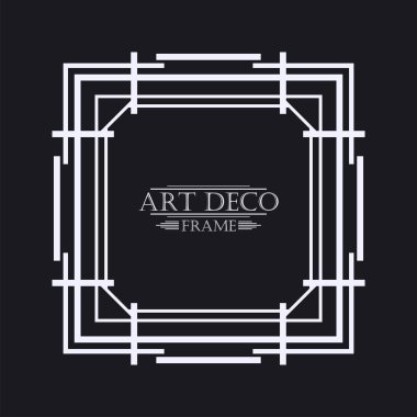 Vintage retro kenarlık ve çerçeve Art Deco tarzında. Tasarım şablonu. Vektör çizim eps10
