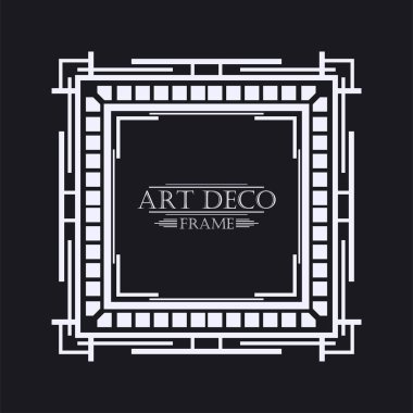 Vintage retro kenarlık ve çerçeve Art Deco tarzında. Tasarım şablonu. Vektör çizim eps10