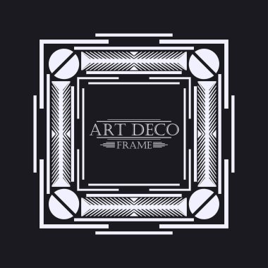 Vintage retro kenarlık ve çerçeve Art Deco tarzında. Tasarım şablonu. Vektör çizim eps10