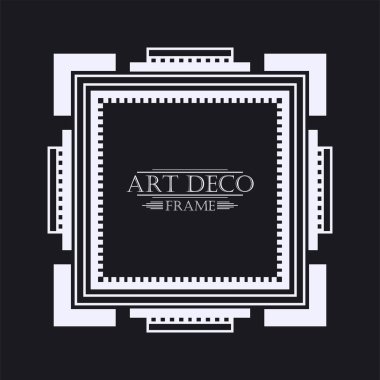 Vintage retro kenarlık ve çerçeve Art Deco tarzında. Tasarım şablonu. Vektör çizim eps10
