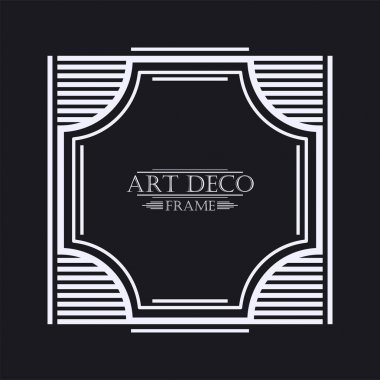 Vintage retro kenarlık ve çerçeve Art Deco tarzında. Tasarım şablonu. Vektör çizim eps10