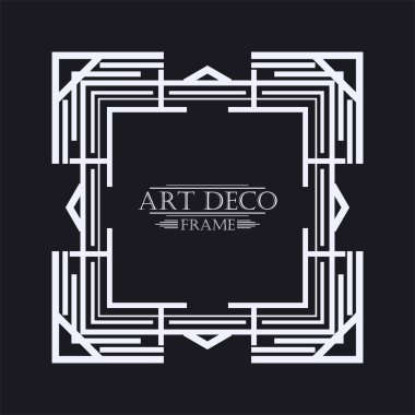 Vintage retro kenarlık ve çerçeve Art Deco tarzında. Tasarım şablonu. Vektör çizim eps10