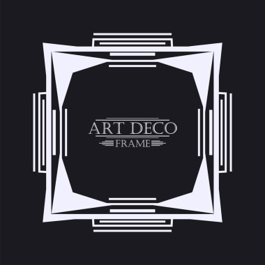 Vintage retro kenarlık ve çerçeve Art Deco tarzında. Tasarım şablonu. Vektör çizim eps10