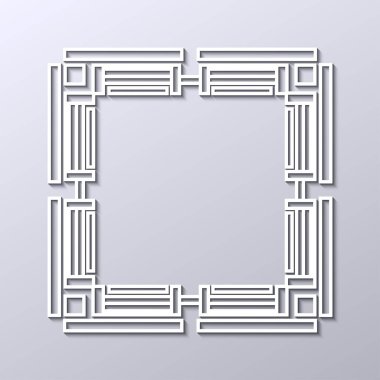 Vintage retro kenarlık ve çerçeve Art Deco tarzında. Tasarım şablonu. Vektör çizim eps10