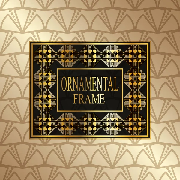 Luxus ornamentalen Hintergrund mit goldenem Rahmen. Vorlage für Design. Vektorabbildung eps10 — Stockvektor