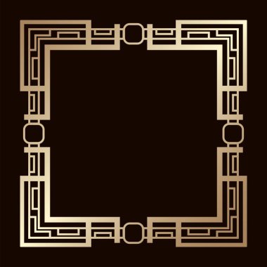 Vintage retro kenarlık ve çerçeve Art Deco tarzında. Tasarım şablonu. Vektör çizim eps10