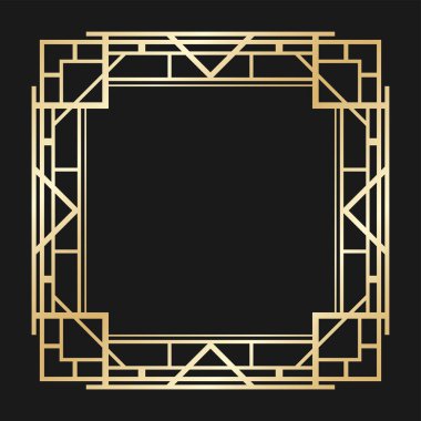 Vintage retro kenarlık ve çerçeve Art Deco tarzında. Tasarım şablonu. Vektör çizim eps10