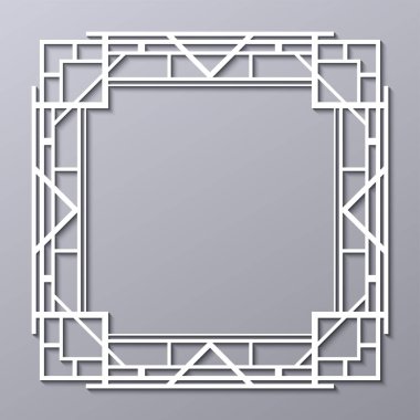 Vintage retro kenarlık ve çerçeve Art Deco tarzında. Tasarım şablonu. Vektör çizim eps10