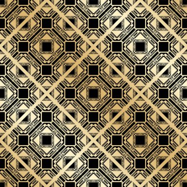 Art deco tarzında altın seamless modeli. Tasarım şablonu. Vektör çizim eps10