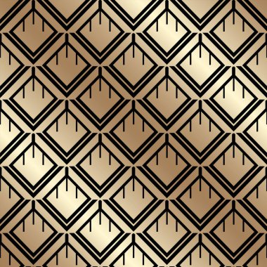Art deco tarzında altın seamless modeli. Tasarım şablonu. Vektör çizim eps10
