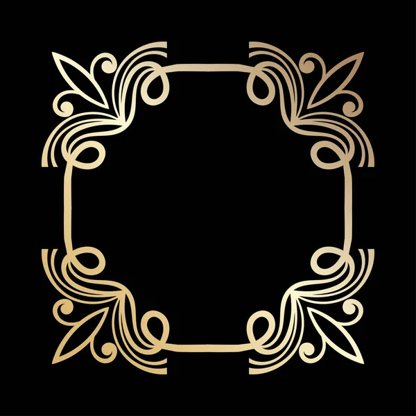 Moldura decorativa vintage com gradiente dourado. Modelo para design. Ilustração vetorial eps10 —  Vetores de Stock