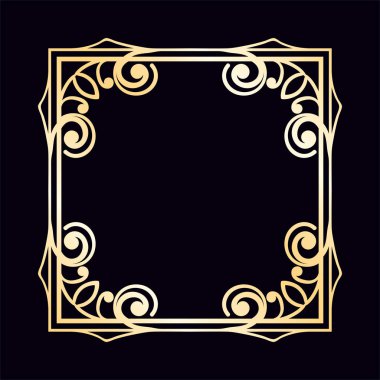 Vintage dekoratif çerçeve altın gradyan ile. Tasarım şablonu. Vektör çizim eps10