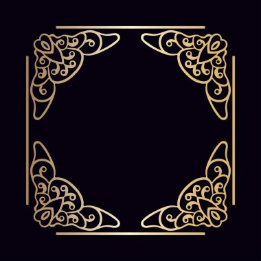 Vintage dekoratif çerçeve altın gradyan ile. Tasarım şablonu. Vektör çizim eps10