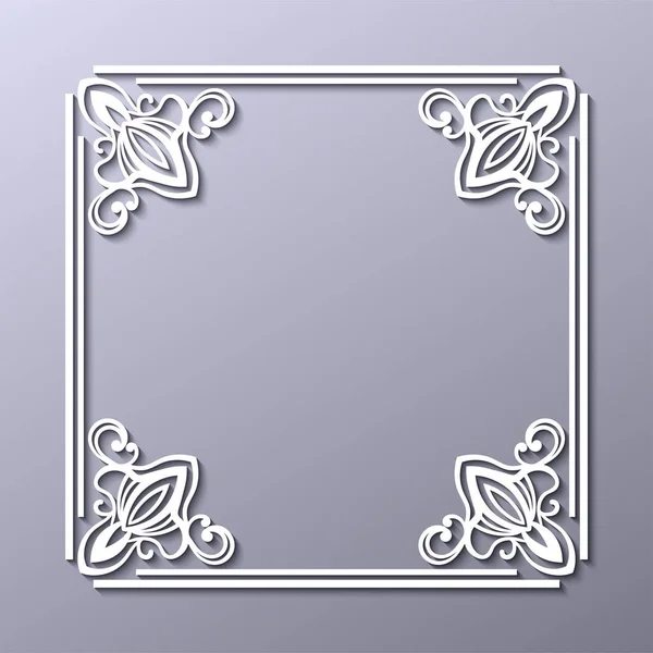Vintage decoratieve witte frame in 3D-stijl. Sjabloon voor het ontwerp. Vector illustratie eps10 — Stockvector