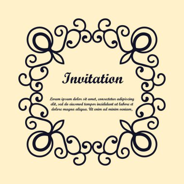 Vintage dekoratif çerçeve metin ile. Tasarım şablonu. Vektör çizim eps10