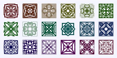 Dekoratif-süsleme elementler ayarlayın. Tasarım ve dekorasyon için şablon. Vektör çizim eps10