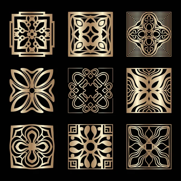 Conjunto de elementos ornamentales. Plantilla para diseño y decoración. Ilustración vectorial eps10 — Archivo Imágenes Vectoriales