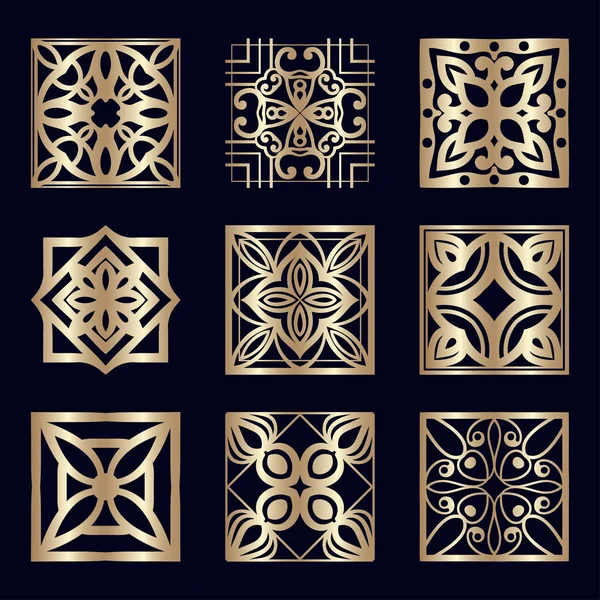 Conjunto de elementos ornamentales. Plantilla para diseño y decoración. Ilustración vectorial eps10 — Archivo Imágenes Vectoriales