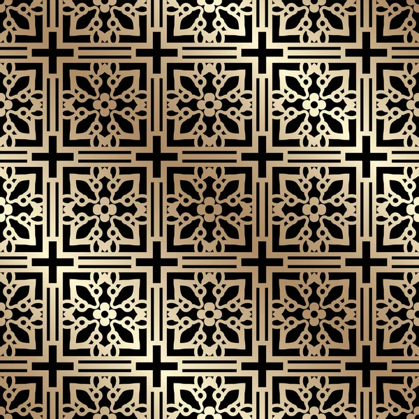 Padrão ornamental sem costura dourada. Modelo para design. Vetor — Vetor de Stock