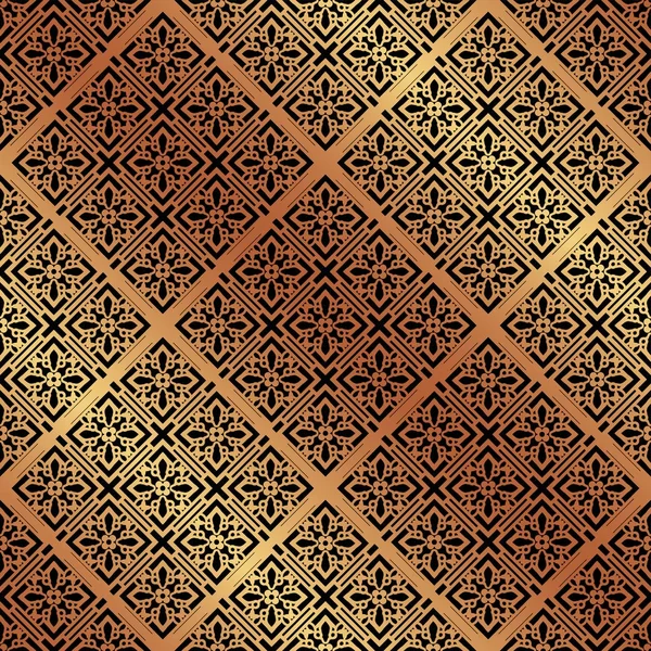 Golden ornamental seamless pattern. Template for design. — Stock Vector