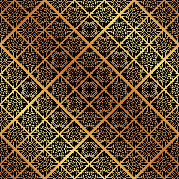 Golden ornamental seamless pattern. Template for design. — Stock Vector