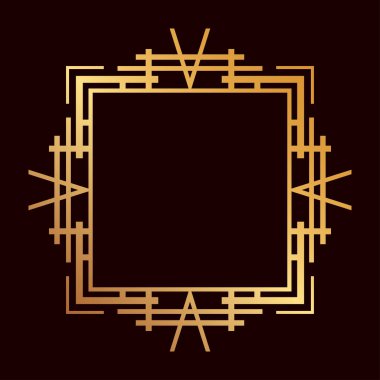 Retro Vintage çerçevede Art Deco. Tasarım şablonu. Vektör çizim.