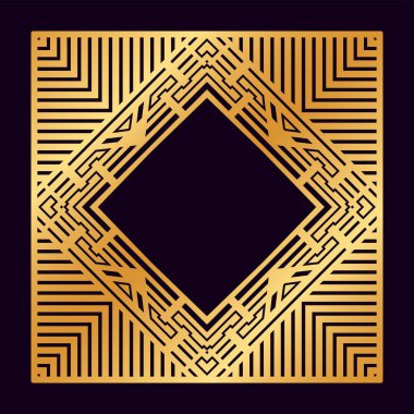 Retro Vintage çerçevede Art Deco. Tasarım şablonu. Vektör çizim.