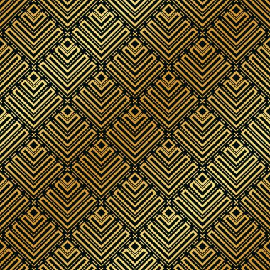 Vintage sorunsuz art deco desen. Tasarım şablonu. Vektör çizim