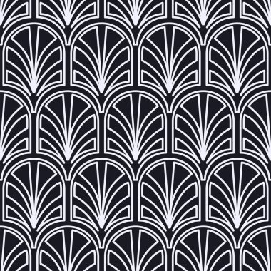 Vintage sorunsuz art deco desen. Tasarım şablonu. Vektör çizim
