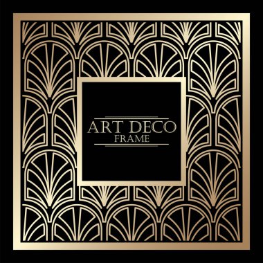 Art Deco tarzında Vintage retro çerçeve. Tasarım şablonu. Vektör çizim.