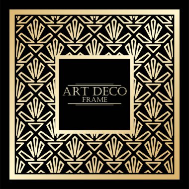 Art Deco tarzında Vintage retro çerçeve. Tasarım şablonu. Vektör çizim.