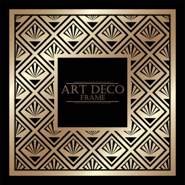 Art Deco tarzında Vintage retro çerçeve. Tasarım şablonu. Vektör çizim.