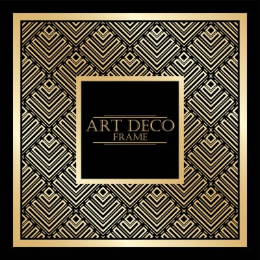 Art Deco tarzında Vintage retro çerçeve. Tasarım şablonu. Vektör çizim.