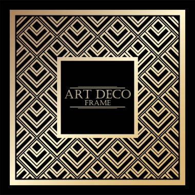 Art Deco tarzında Vintage retro çerçeve. Tasarım şablonu. Vektör çizim.