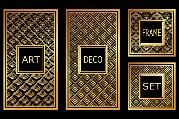 Vintage retro çerçeveler Art Deco tarzında ayarla. Tasarım şablonu. Vektör çizim