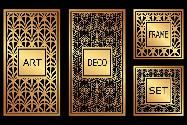 Vintage retro frames set in Art Deco style. Template for design. Vector illustration — Stock Vector