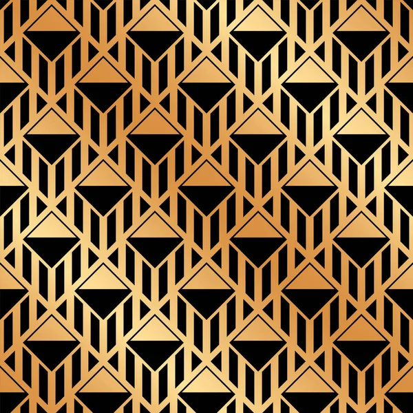 Patrón ornamental art-deco sin costuras con gradiente dorado. Plantilla para diseño. Ilustración vectorial — Vector de stock
