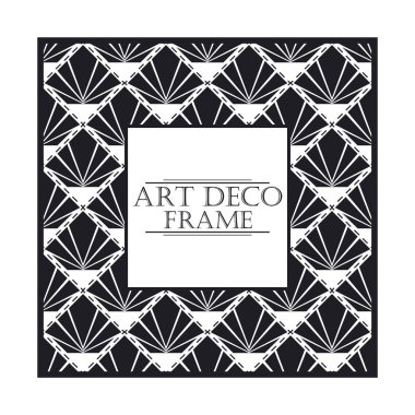 Art Deco tarzında Vintage retro çerçeve. Tasarım şablonu. Vektör çizim.