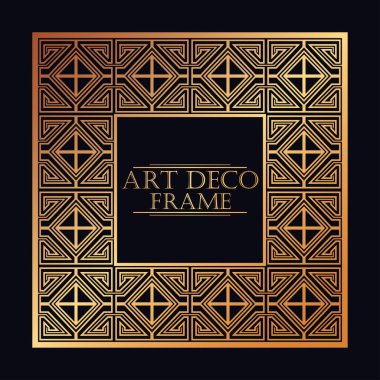 Art Deco tarzında Vintage retro çerçeve. Tasarım şablonu. Vektör çizim.