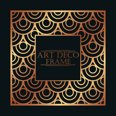 Art Deco tarzında Vintage retro çerçeve. Tasarım şablonu. Vektör çizim.