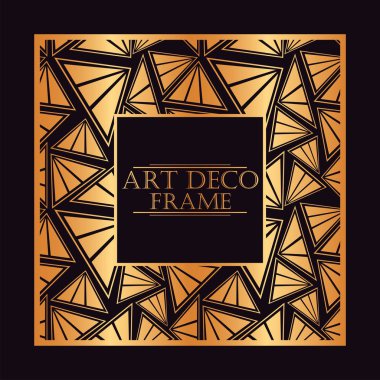 Art Deco tarzında Vintage retro çerçeve. Tasarım şablonu. Vektör çizim.